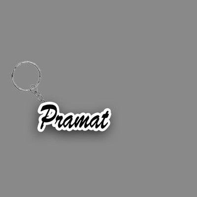 SY Gifts SYG Pramat Name Keychain White And Black Key Chain