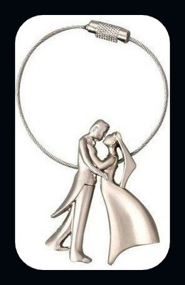 Meeko.com Very Romantic Ball Dancing Couple Valentine Gift Wire_kk409 Key Chain