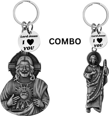M Men Style Lord Jesus Keychain Combo– Sacred Heart Religious Keyring Set SkeyCom634-658 Key Chain