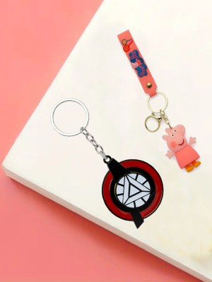 Shine N Sober Marvel Avenger & Cute Peppa Pig Keychain (Pack of 2) Key Chain