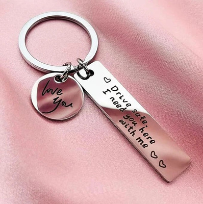 MOHIT CRAFT Drive Safe Keychain Personalized Alphabet Keyring Gift for Boyfriend, Husband Key Chain