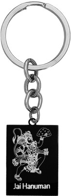 M Men Style Religious Hindu Lord Hanuman ji With Mountain Black Keyring SKey202502 Key Chain