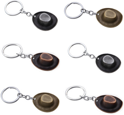 BLESSINGS Set Of 6 Assorted Metal Hat Key Chain