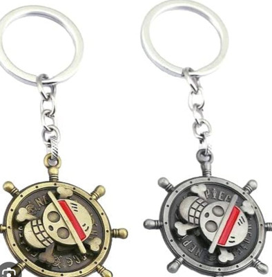 JAINSON MARTIN Combo Of Rotating One Piece Keychain Silver And Golden Key Chain