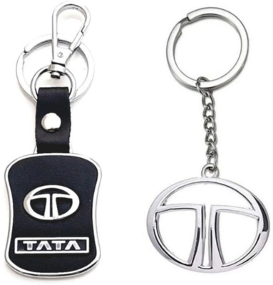 Jainsburys Combo of Tata Leather & Tata Logo Metal keychain Best Quality Keychain Key Chain