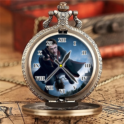 Tiny Tim Harry Potter Printed Dial Vintage Pocket-Watch Gandhi Style Metallic Best Gift Key Chain