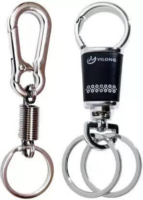 ChalleWale Combo of Double Ring Hook Metal Key Chain