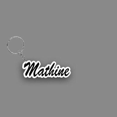 SY Gifts SYG Mathine Name Keychain White And Black Key Chain