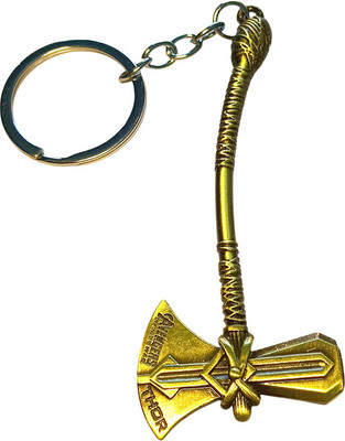 TheShinyPicks Thor Golden Axe Keychain Metal Keychain Marvel Keychain Stormbreaker Keychain Key Chain