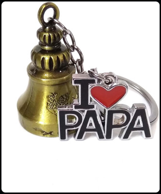 Meeko.com Lucky Guardian bell with I love papa for men ,women and boys-KC Key Chain