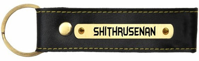 SY Gifts Shithrusenan Name Black Leather Keychain Key Chain