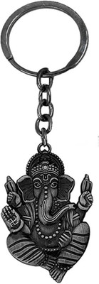 AFH First Pray Lord Ganesh Gifting Grey Metal Charm keychain for Men and Women Key Chain