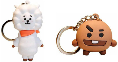 Newview RJ SHOOKY BTS Army Characters 3D Rubber Keychain and Keyring Key Chain