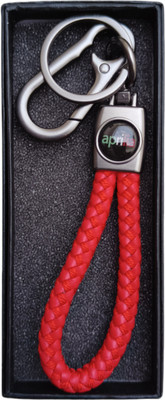 JNV Handwoven Leather Thread Keychain Compatible With Aprilia Bike | Scooty (Red) Key Chain