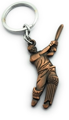 High Choice Double Sided Cricket Player Metal Key Chain