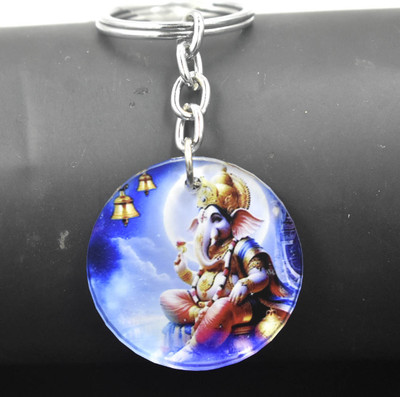 AFH First Pujan Lord Vignaharta Ganesh Acrylic Keychain for Men and Women Key Chain