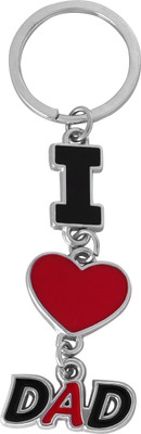 GCT I Love DAD PAPA Father's Day Gift (KC-2) Black Metal Keychain for Bike Men Kids Key Chain