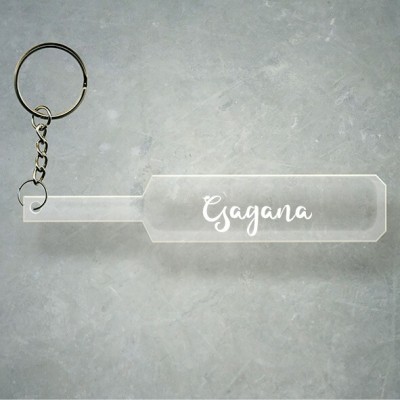 SY Gifts Cricket Bat Logo Design With Gagana Name Key Chain