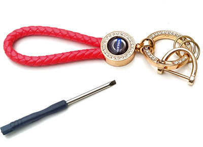 ADOREAL Volvo Keychain And Keyring Red Rope Golden Ring Key Chain