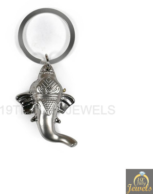 ADF Silver plated Metal Lord Ganesha Keychain. Key Chain