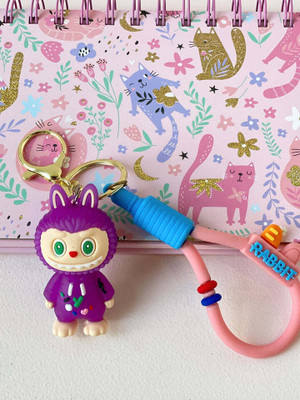 SSCollection Labubu Keychain Soft & Cute Doll Labubu Key Chain Soft Toy Pack of 1 Key Chain