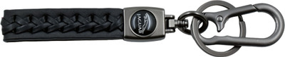 Techpro Rope Long Leather & Metal Finish Jaguar Stylish Keyring with Hook for Men, Women Key Chain