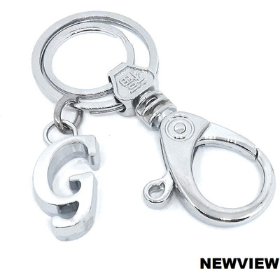 Newview G Plated Pendant Letter Alphabet Hook Keyring Keychain Key Chain