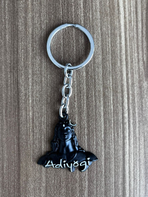 BLESSINGS Adiyogi Black Metal Key Chain