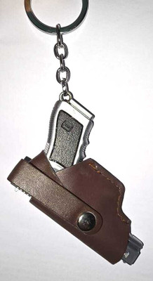 OFM Silver Tactical Defender Metal Gun Keychain with Holster Key Chain Key Chain