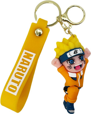 Buko Naruto Anime Characters 3D PVC Rubber Keychain with Metal chain Holder Key Chain