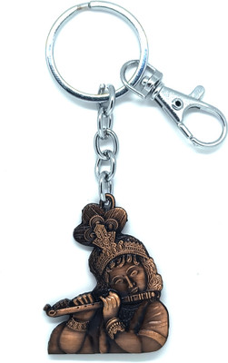 Get Fatang Bal Krishna Bansuri Dual Sided Keychain for Car,Bike and HomeKeys(CopperAntique) Key Chain