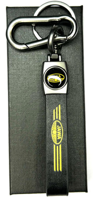 FLAMBE Jawa Bike Brass Metal Leather Belt keychain Key Chain