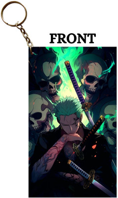 Hariyaali Enterprises LLP One Piece ZORO WITH SKELETON HEADS BACKGROUND Key Chain