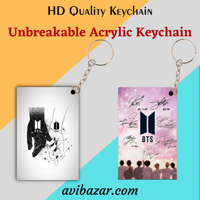 GIFTMART Bts Keychain Hd Printed Bts Army Keychain For Bts Lover ( ACR 10 ) Key Chain