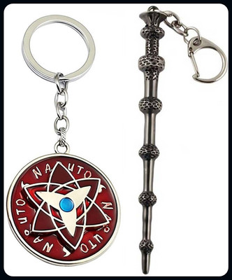 Meeko.com Spinning naruto and harry porter keyring for men and women-A Key Chain