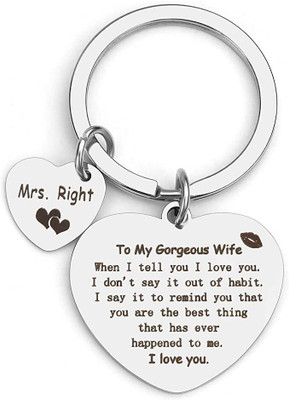 Dattatreya Collection To My Gorgeous Wife Keyring Perfect Gifts for Wife Key Chain