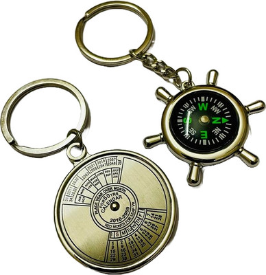 GKM Compass Direction Indicator & 50 Years calendar combo set keychain Key Chain