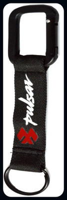 Meeko.com Premium Quality Fabric Pulsar Logo Black Hook Key Chain for Bike Lover-A Key Chain