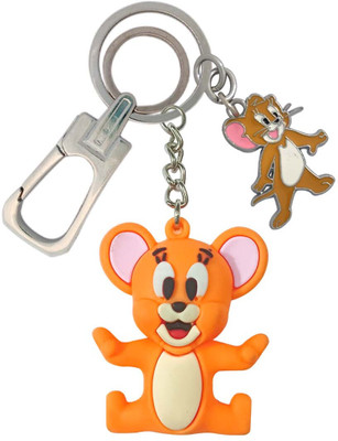 SHOKY LOOKS Premium Rubber Finished Jerry With Mini Jerry Locking Lock Key Chain