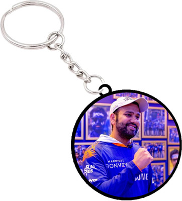 VINODHANA Rohit Sharma Image Printed Keychain/ Round Shape Double side printed (03) Key Chain