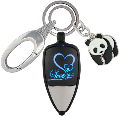 HANDSOME ISK Colorful Love u Light With Walking Panda Locking Lock Decorate your Keys Key Chain