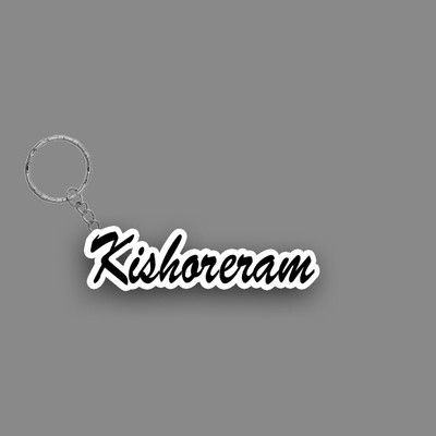 SY Gifts SYG Kishoreram Name Keychain White And Black Key Chain