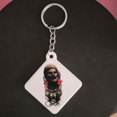 Shiv Jagdamba Religious Chatrapati Shivaji Maharaj With Rajmudra Polymer Keychain ShivKeyP49 Key Chain