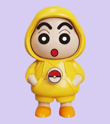 AirSoft Shinchan Cartoon Desk Collectible Funny Expression Change Yellow Hoodie Cute Toy Key Chain