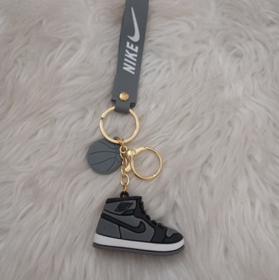 SHRI JI Classic Grey TRENDY Shoe Keychain with Strap & Ball Charm Key Chain
