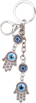 ravariya graphics Metal Evil Eye Hamsa charm keychain,Hand Design Key Ring Key Chain