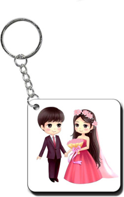 dk printing N-Love Couple aone printed cute woodan keychain Key Chain