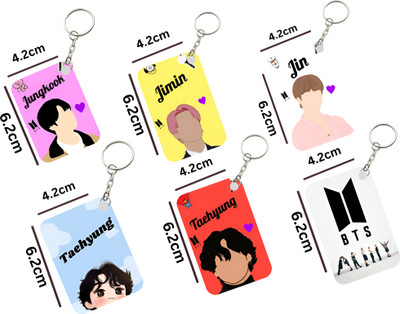 DLEXPRINTS bts army wooden keychain (pack of 6) Key Chain