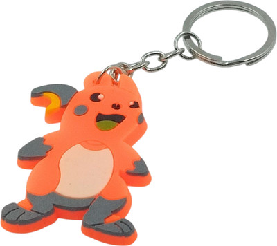 Key Era Raichu Pikachu Charmender Cartoon Single Side Rubber Key Chain
