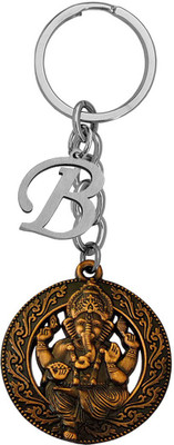 Shiv Jagdamba Religious Lord Shri Ganesh With Initial Letter Alphabet - B Shivkey2022390 Key Chain